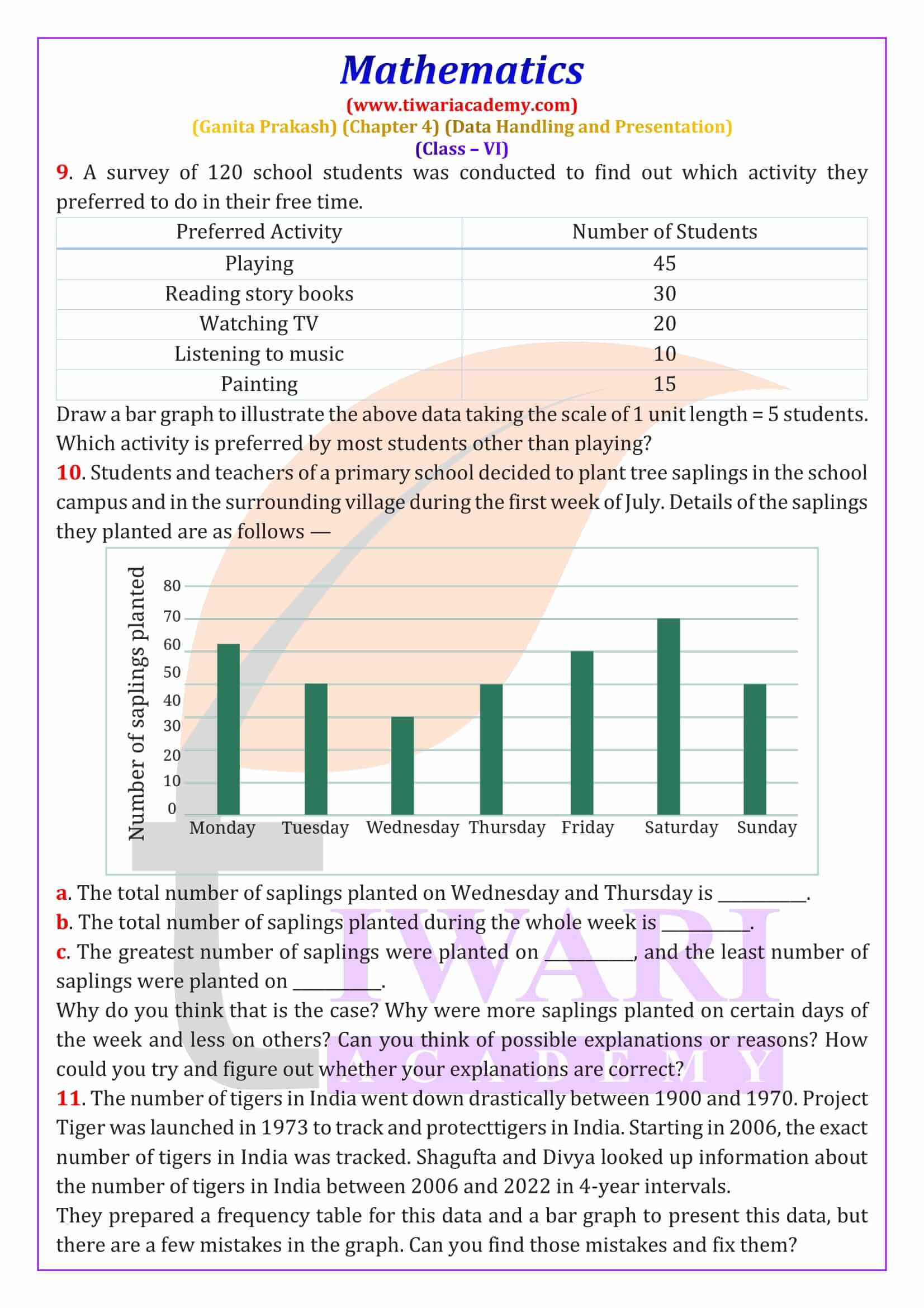 Class 6 Maths Ganit Prakash Chapter 4 Exercises answers