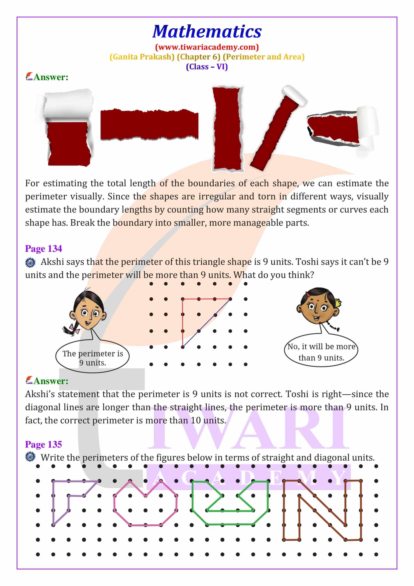 NCERT Solutions for Class 6 Maths Ganit Prakash Chapter 6