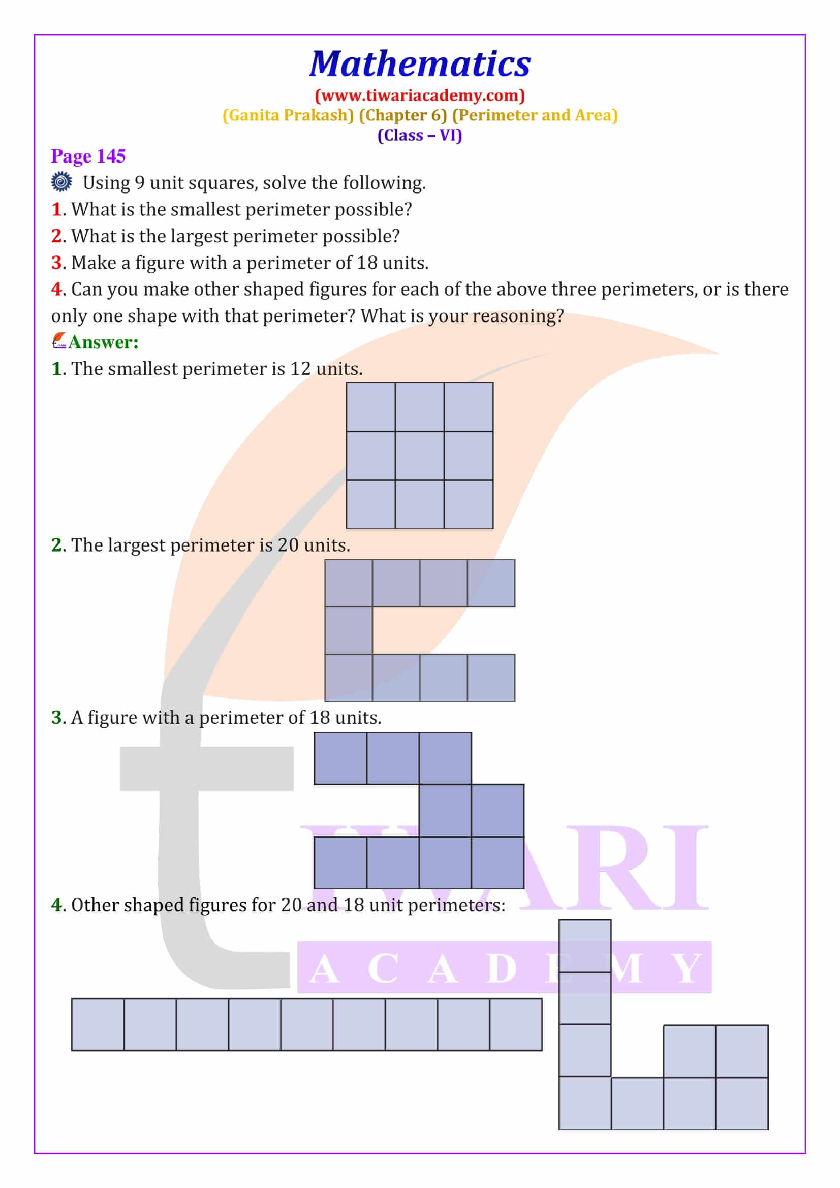 Class 6 Maths Ganit Prakash Chapter 6 all Exercise