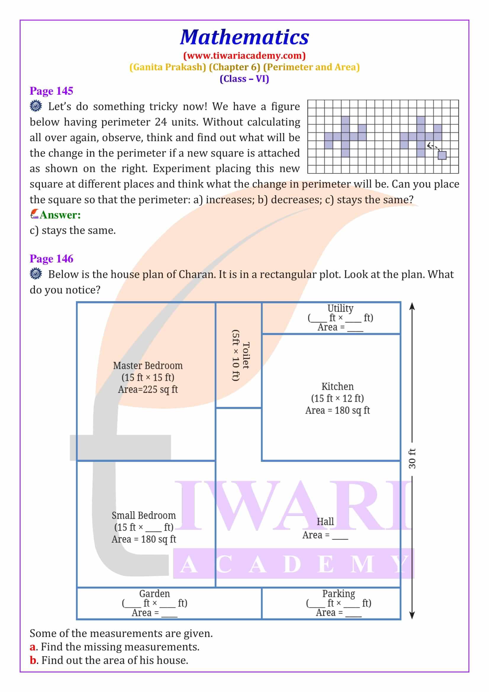 Class 6 Maths Ganit Prakash Chapter 6 Question and Answers