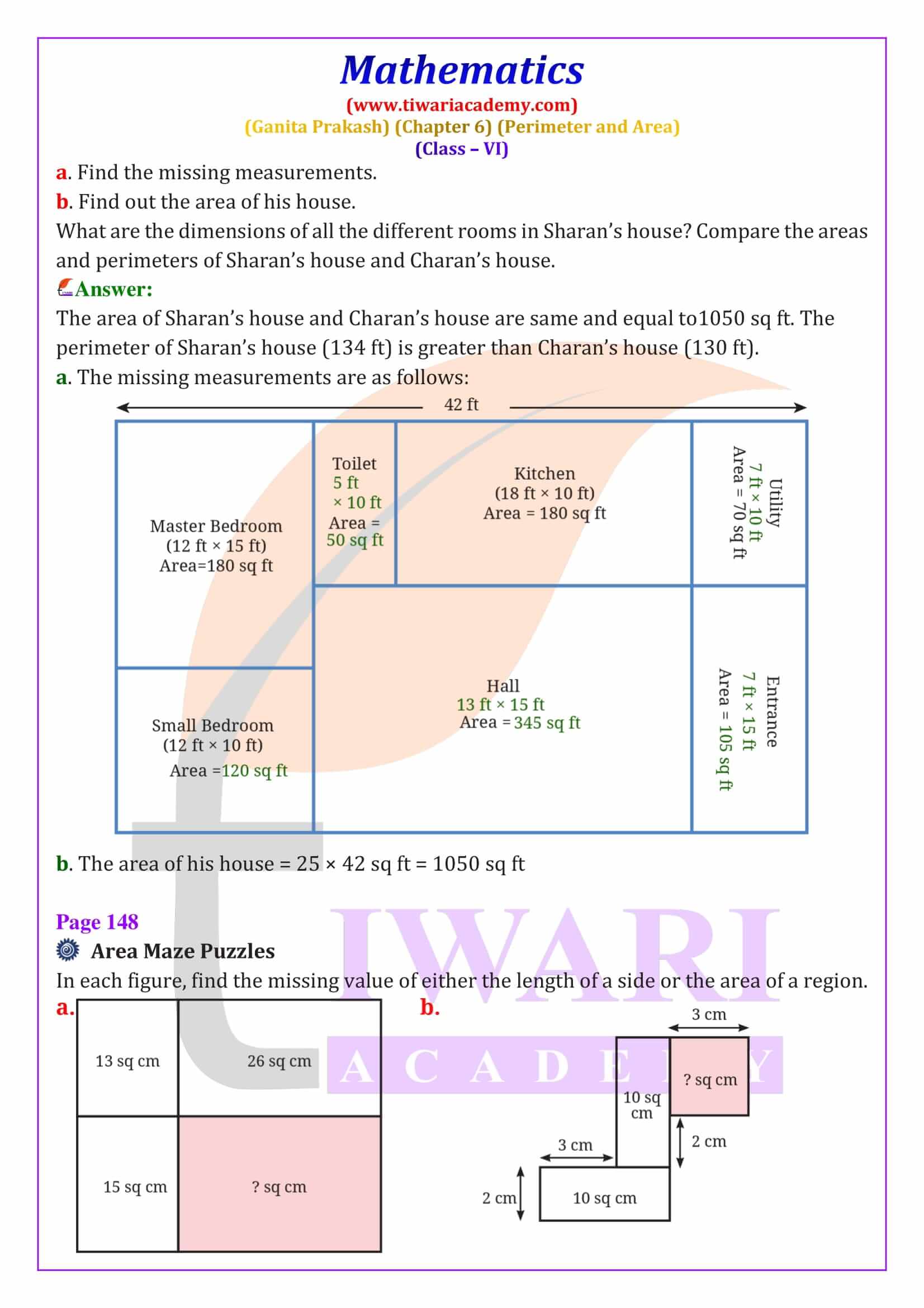 Class 6 Maths Ganit Prakash Chapter 6 Exercises answers