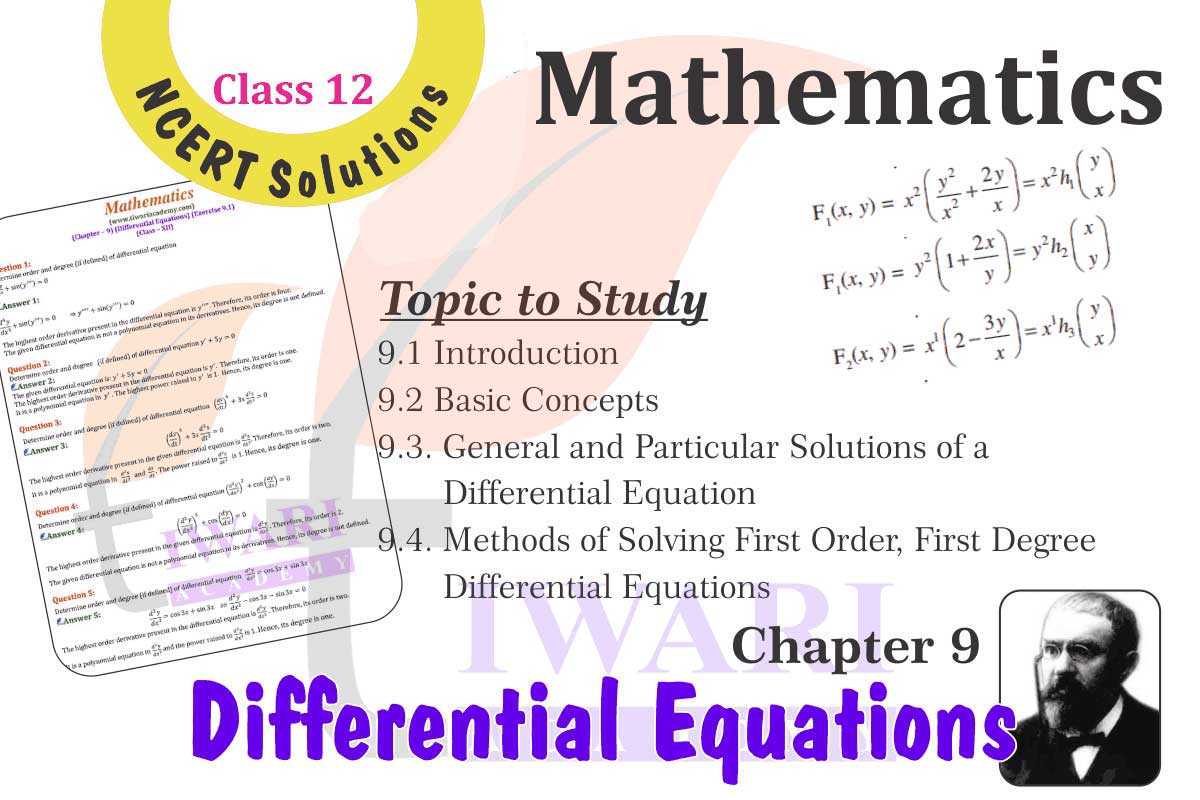 Class 12 Mathematics Chapter 9 Solutions